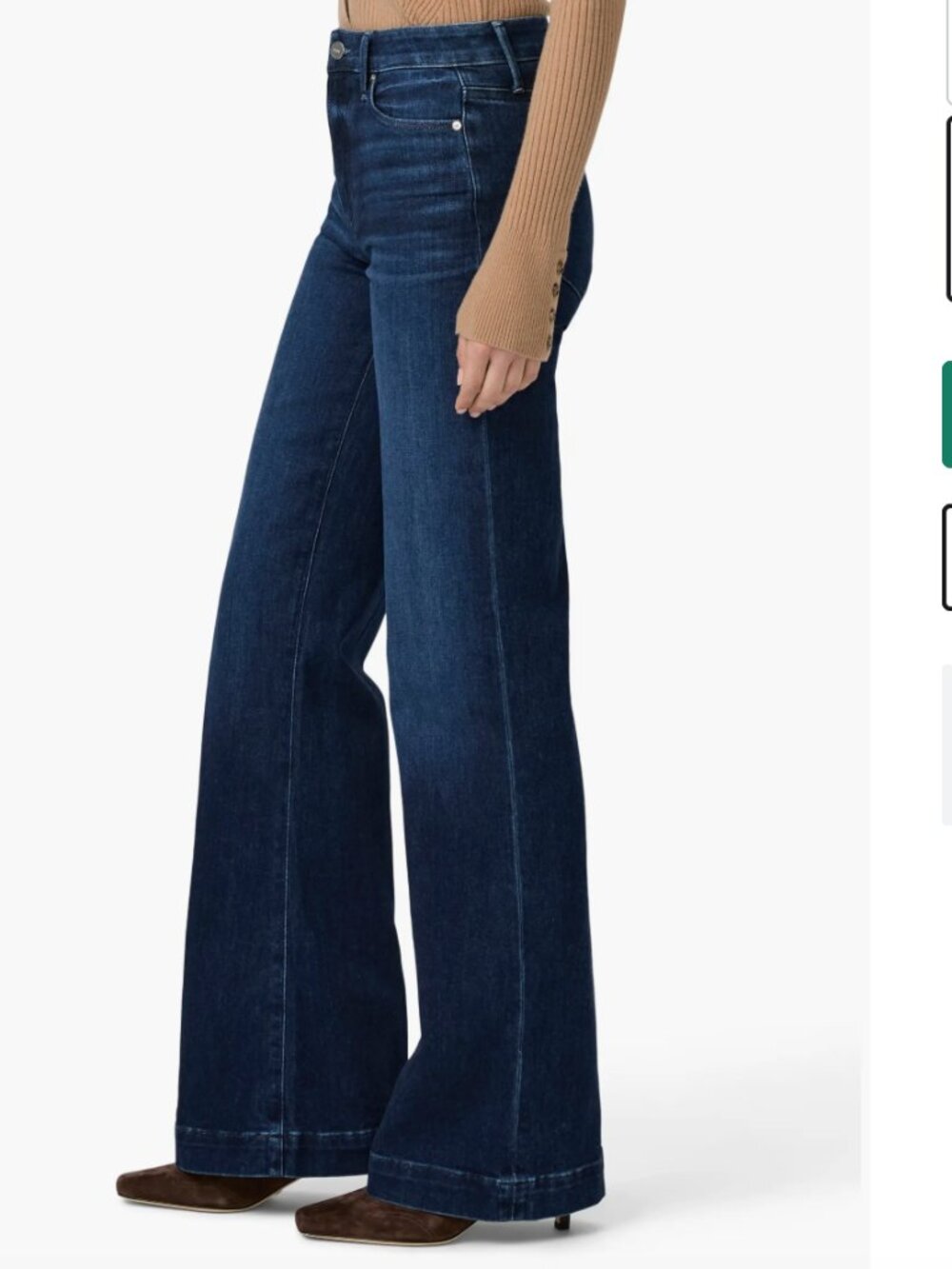 Paige Leenah High Waist Wide Leg Trouser style Jeans, Praline Blue, Size 33 - Picture 2 of 14